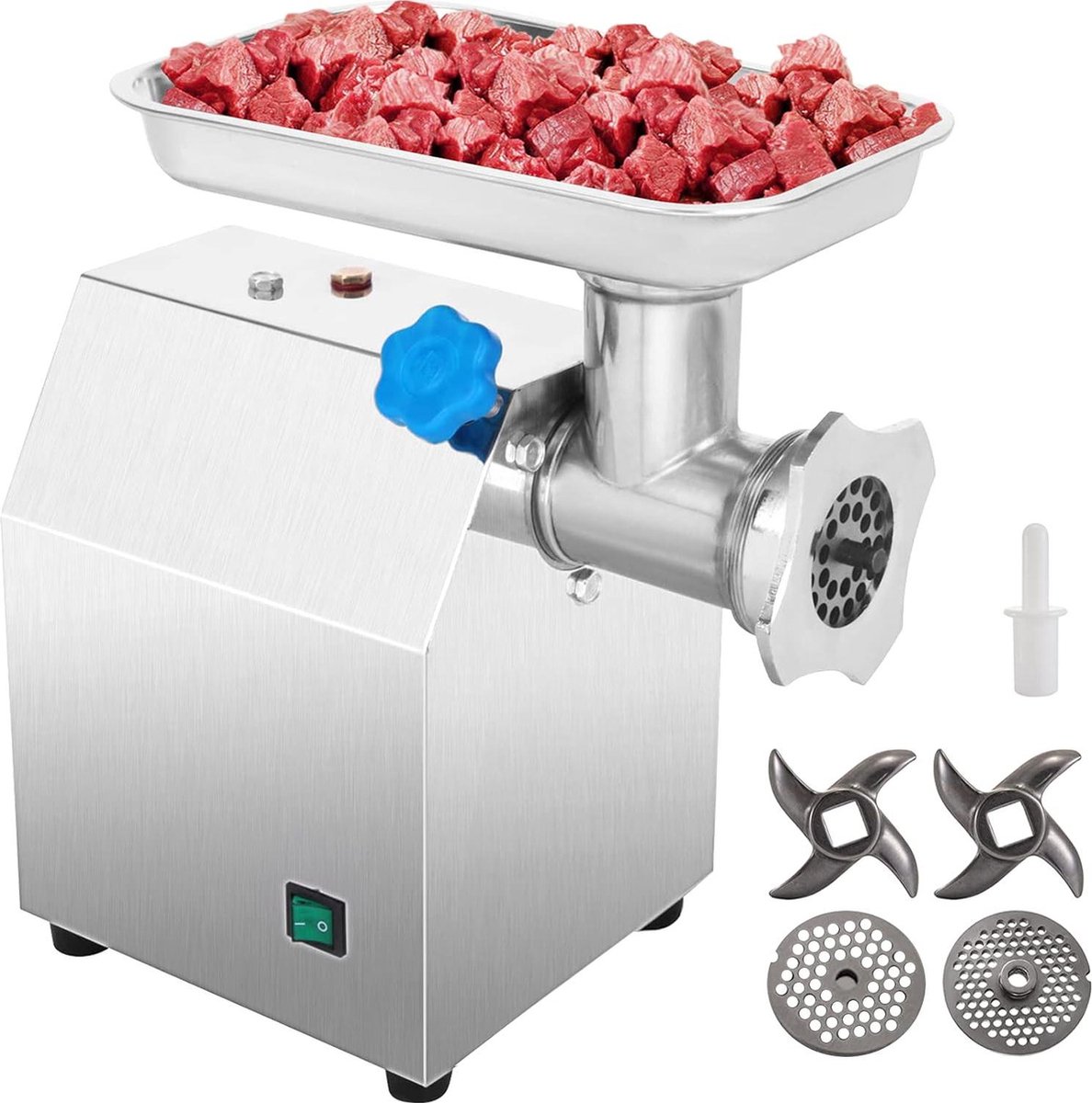 Vleesmolen - Keukenmachine - Keukenrobot - Groentesnijder - 850W - 220V - 122 Kg/H - 60Hz - Foodprocessor - Gehaktmolen - Zilver