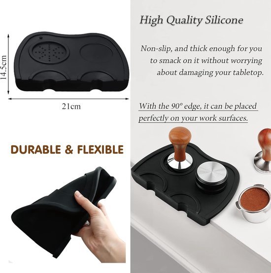 Koffiestamper,Espresso Tamper,koffiestamper van roestvrij staal,Met Siliconen Sabotage Mat,espresso koffiestamper,Bonenpoeder pers gadgets kits,Design koffiestamper set Koffiestamper,Espresso Tamper,koffiestamper van roestvrij staal,Met Siliconen Sabotage Mat,espresso koffiestamper,Bonenpoeder pers gadgets kits,Design koffiestamper set