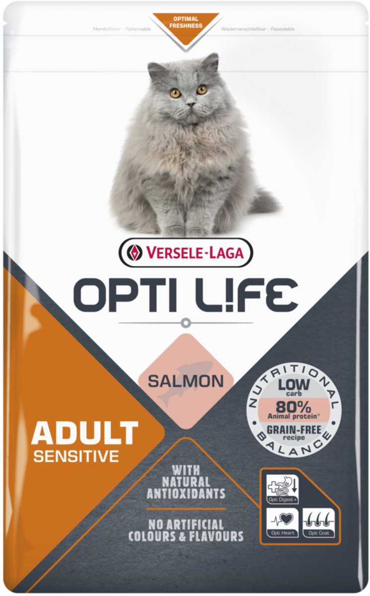 Opti Life Cat Sensitive Zalm - Kattenvoer - 1 kg
