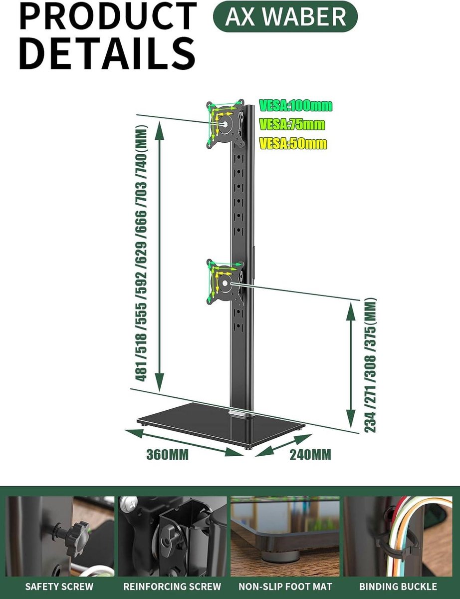 Koop uw  Dual-Monitor standaard vert | BBA inkooppartners