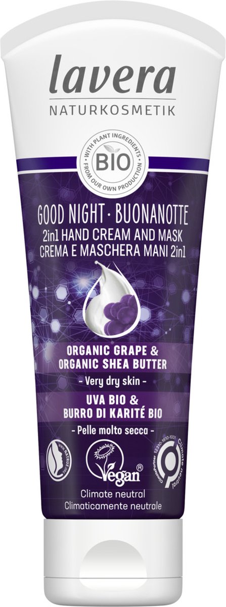 Goedkoopste Lavera Good night 2-in-1 handcreme & masker bio 75 Milliliter