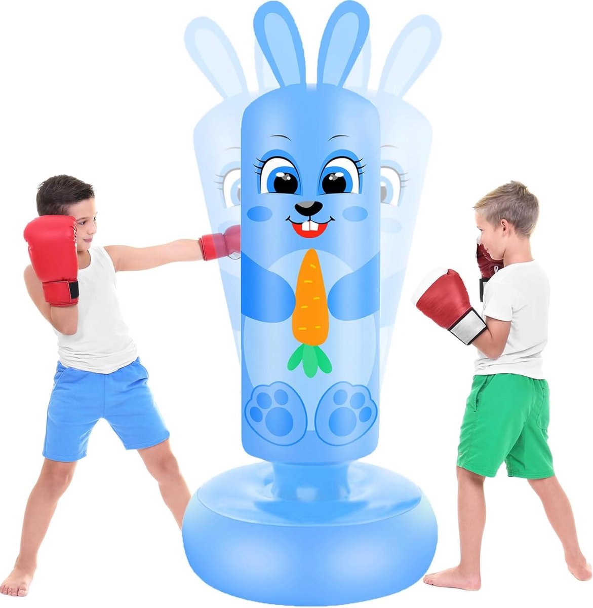 Opblaasbare bokszak 66 inch voor kinderen met drie niveaus - binnen en buiten - december Pasen verjaardagscadeaus - jongens meisjes karate MMA