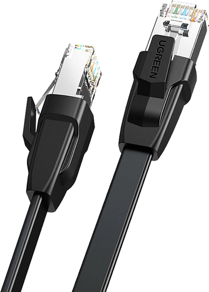 Ugreen - Ethernet - LAN-kabel Cat.8 U/FTP plat 2m zwart - (70672)