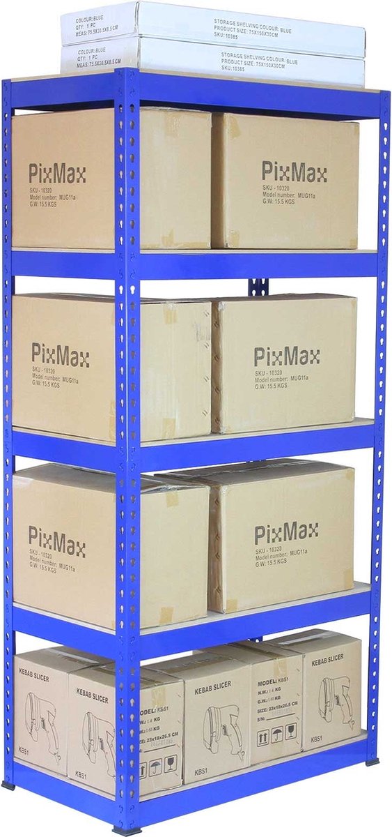 3 x Q-Rax Blue 120 x 50 x 180cm & 2 x Racking Blue 90 x 50 x 180cm