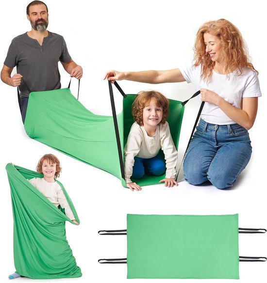 Foto: Sensorische compressiespelen en stoffen tunnel voor kinderen lycra buis diverse leeftijden