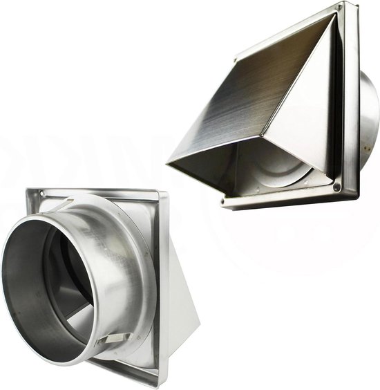 WeCooper Weerbeschermingsrooster 125 mm roestvrij staal kap ventilatierooster afzuigkap lamellengrooster roestvrij staal