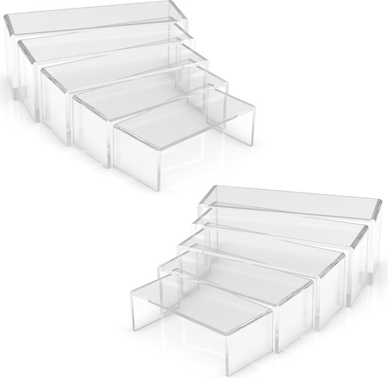 HIIMIEI Acryl Display Podeste 6-teilig - Klare Präsentationsständer