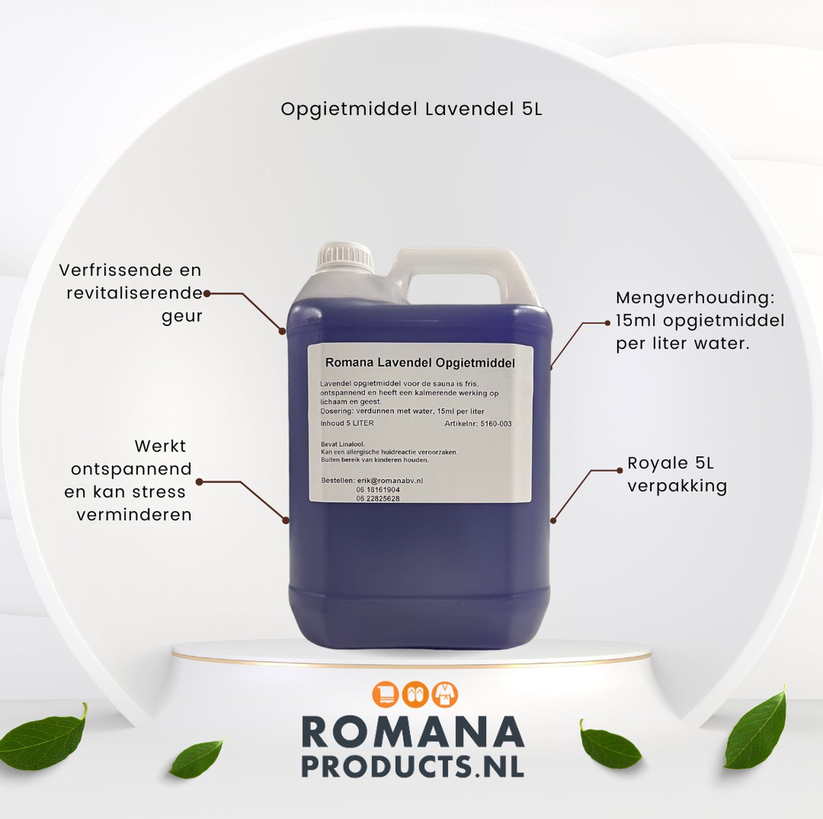 Goedkoopste Romana Products Sauna Geur - Sauna Opgietmiddel Lavendel 5L - Verfrissende Saunageur