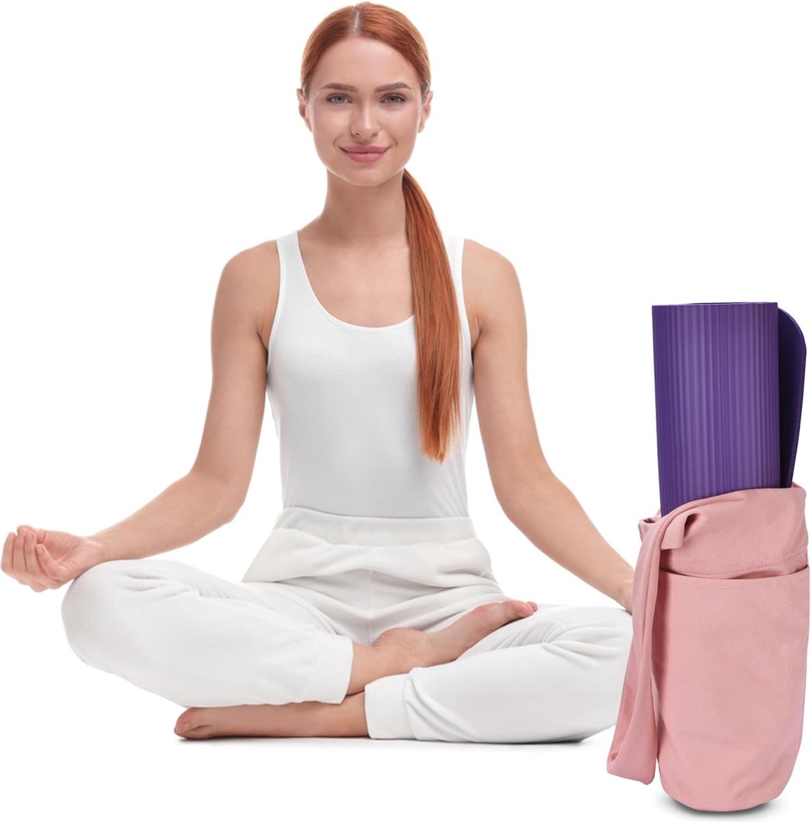 Canvas Yoga Tas met Schouderband, Sporttas voor Yoga Mat en Accessoires