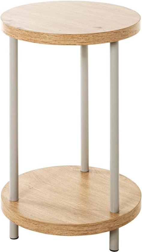 HAKU Bijzettafel eiken, zwart, Massief hout, metaal - Maat: B 45 cm x H 45 cm x D 45 cm, Stijl: Modern
