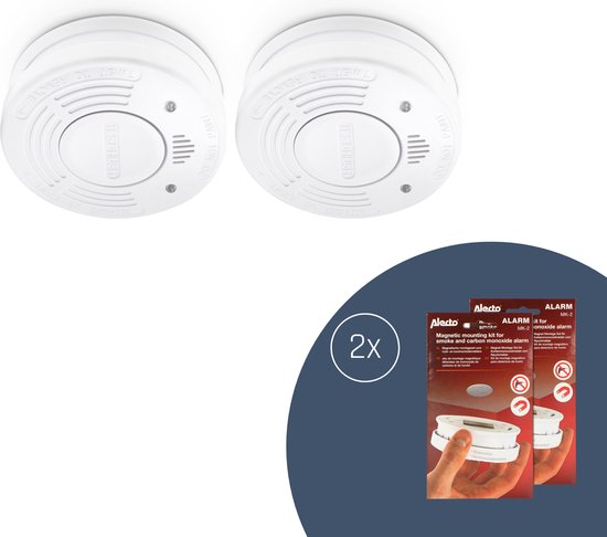 TÜV Gecertificeerde Brandmelder X-Sense Rookmelder Met Batterij Voor 10 Jaar En Magneetbevestiging - TÜV Gecertificeerd, Met Mute-functie (SD11) Magnetische Montage Geen Boren