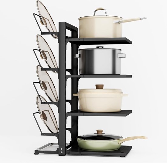 1pc Potten En Pannen Organizer Rek Onder Kast Met 3 Doe-het-zelf
