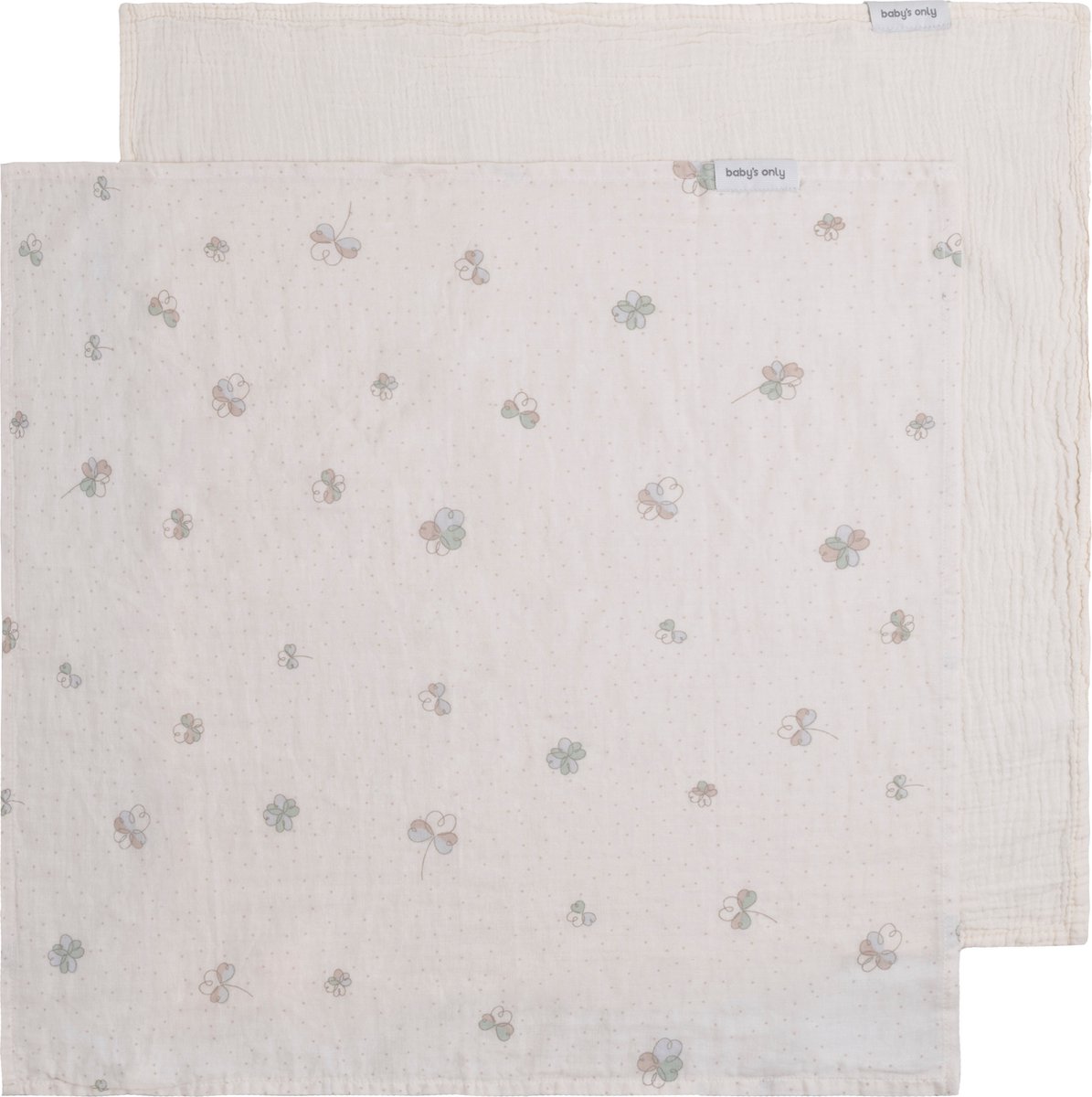 Goedkoopste Baby's Only Hydrofiele doek Tender - 2-pack - Linen/Clover - 115x115 cm