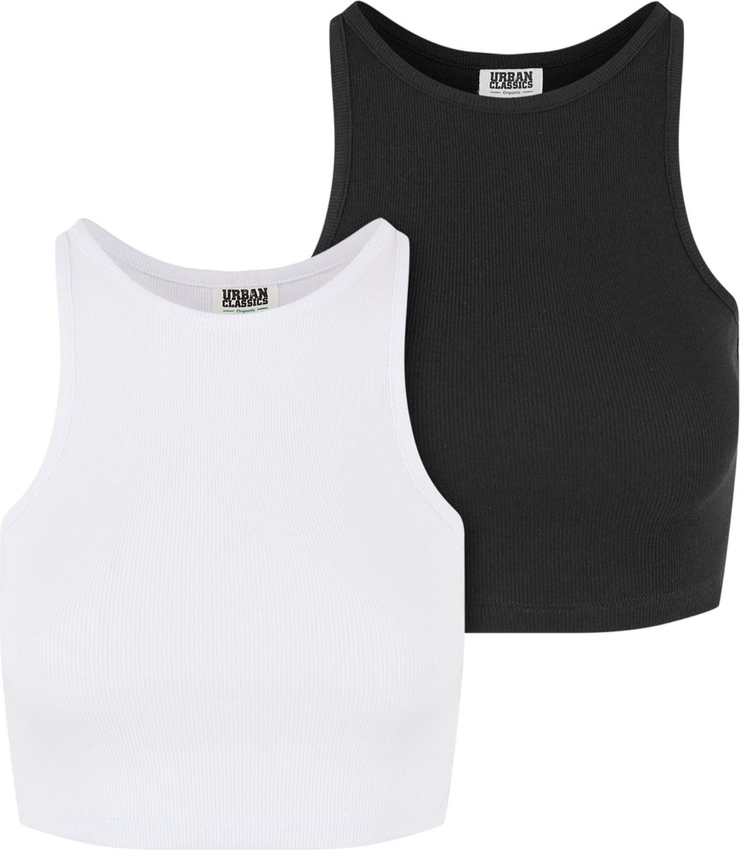 Urban Classics Organic Rib Crop top L Wit