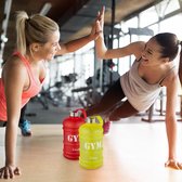 Bluefinity sportfles 2.2 liter - XXL drinkfles - fitness - waterfles - BPA-vrij - bidon geel