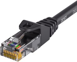 Qost - CAT6 internetkabel - CCA / UTP - 10 Gbps / 250 MHz - RJ45 Connectoren - Patchkabel / Netwerkkabel - 0.15 meter - Zwart