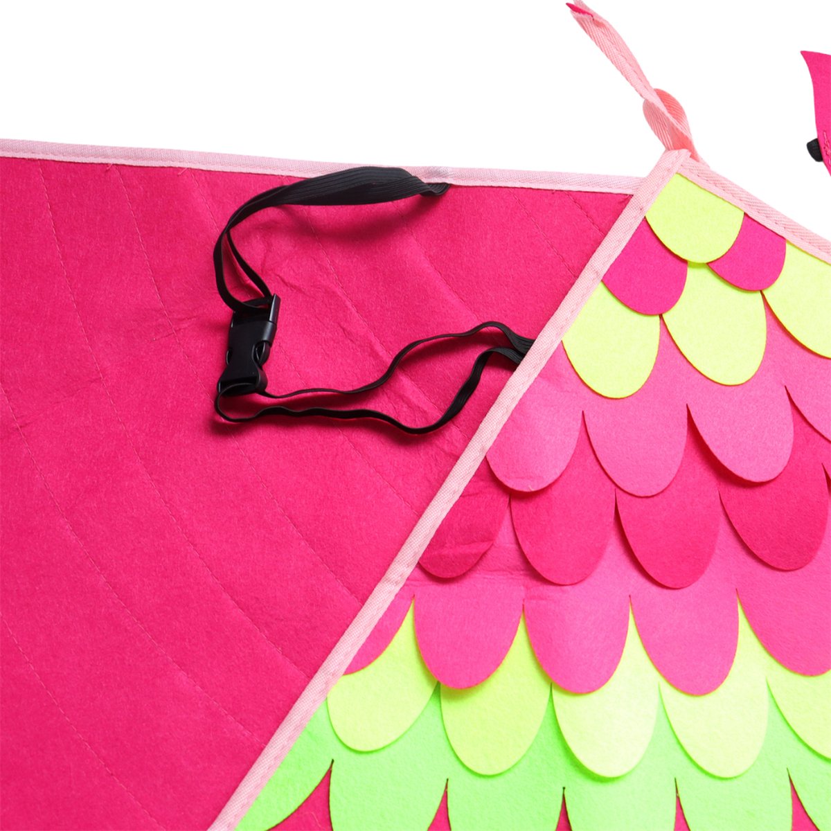 Joya Kids® Vogel Verkleedcape en Masker Fluo Roze en Geel | Cape met Masker van Vilt | Vilten Verkleedset | Verkleden Paradijsvogel | Meisje en Jongen Verkleedkleding | Cape Set | Carnaval en Halloween Outfit Kinderen — afbeelding 14
