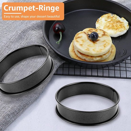 Set van 6 dessertringen 8 cm roestvrij staal pannenkoekenpan ronde taartringen kleine eierringen crumpet bakringen taartvormen voor het bakken van gebakken eieren