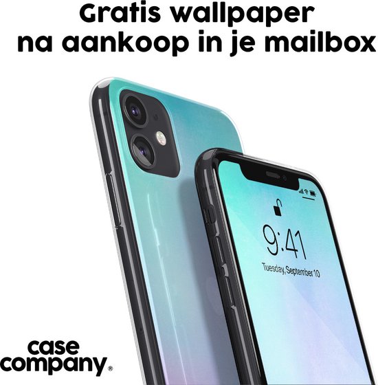 Case Company® - Hoesje met koord geschikt voor iPhone 16 hoesje met Koord - Mist pastel - Telefoonhoesje met Zwart Koord - Bescherming aan alle Kanten en Over de Schermrand