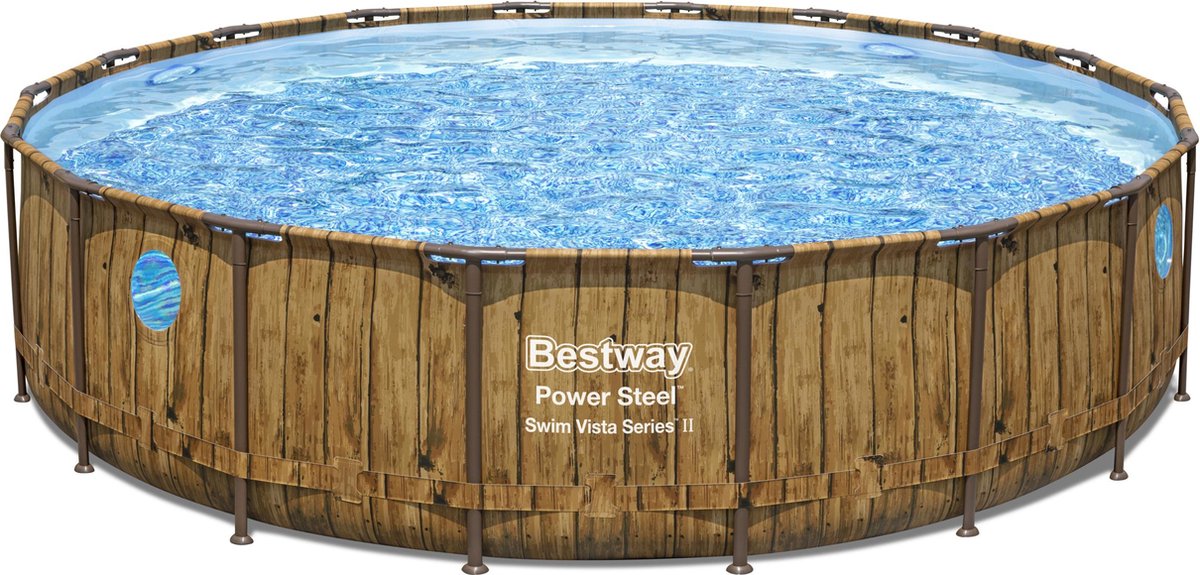 Bestway - Power Steel Swim Vista Series - Zwembad - PVC en staal - Bruin - 549x122 cm