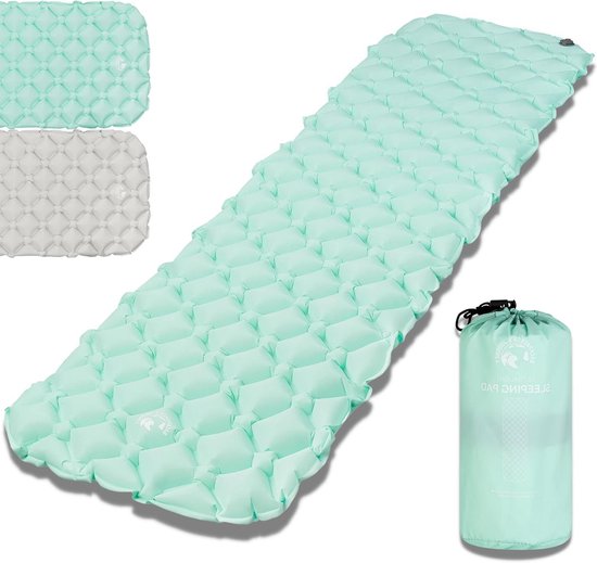 BESTIF Isomat, zelfopblazend, voor 2 personen, luchtmatras voor camping, outdoor, waterdichte duopppelmatras met kussen, ultralicht, kleine verpakkingsmaat, grijs, 190 x 120 x 5,5 cm
