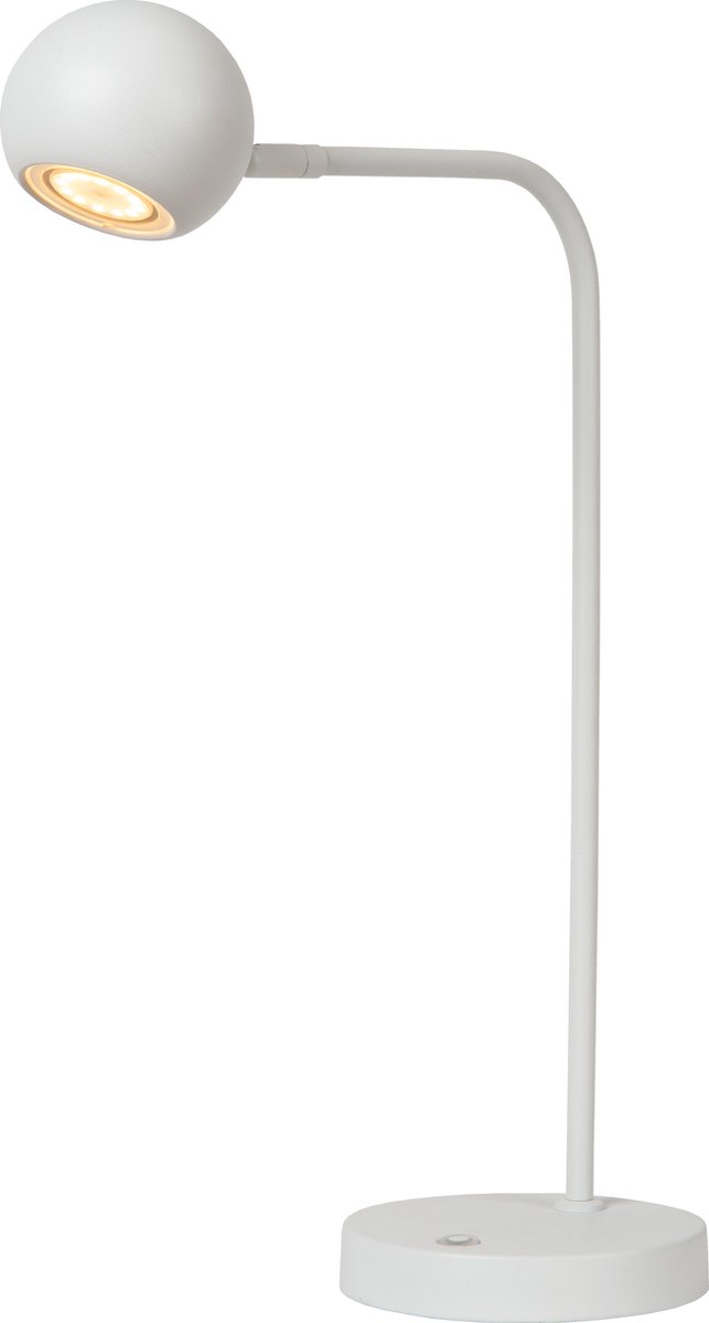 Lucide COMET - Oplaadbare Tafellamp - Accu/Batterij - LED Dimb. - 1x3W 2700K - 3 StepDim - Wit