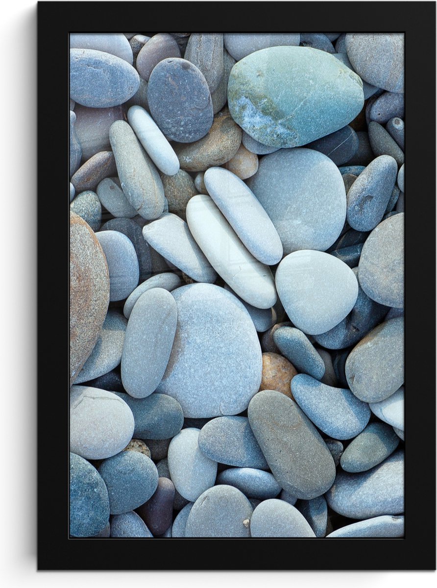 Poster in lijst - Fotolijst 20x30 cm - Posters - Zen stenen - Natuur - Strand - Posterlijs