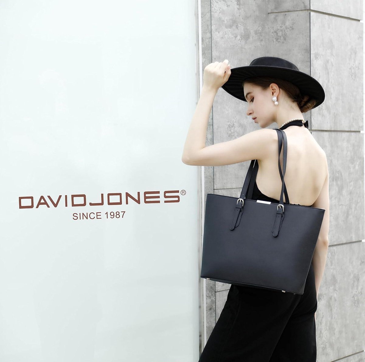 David Jones - Dames Grote Handtas - PU Leer Schoudertas - Moderne Shopper Tas Draagtas Boodschappentas - Draagtassen A4 College Tas - Stijlvol Business Tote School Werk Stad Chique Reis - Donkergroen