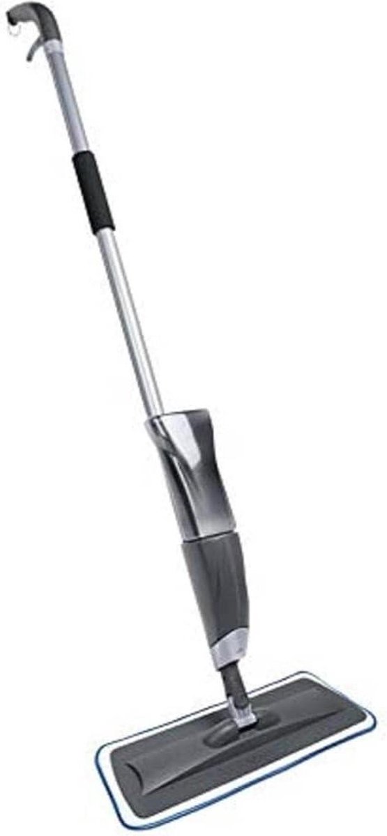 Goedkoopste 2-in-1 Spray-mop met platte microvezelkop, metallic blauw - 40 x 12 x 128 cm Mop
