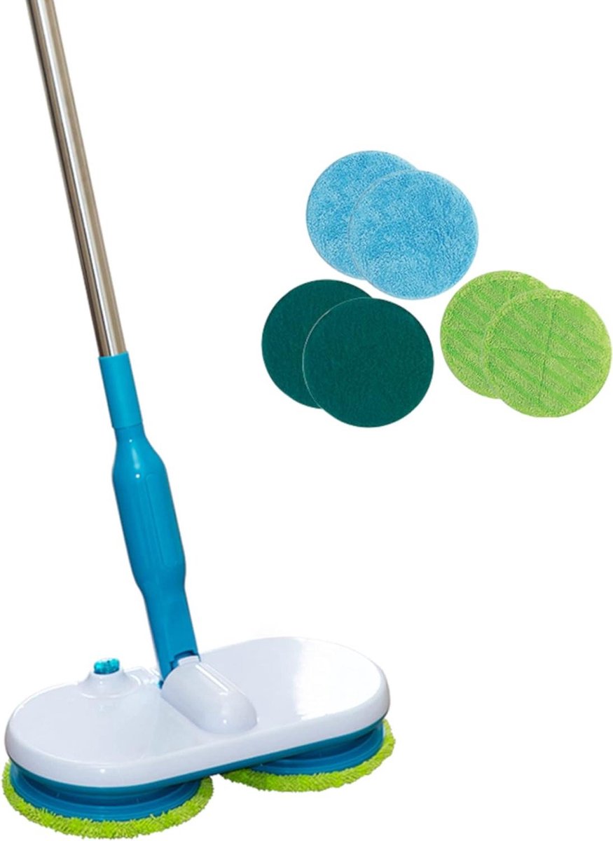 Goedkoopste Floating Mop elektrische dweil - oplaadbare vloerwisser voor dweilen schrobben en boenen - met 2x 3 microvezelpads - krachtige reiniger voor alle vloertypes Mop