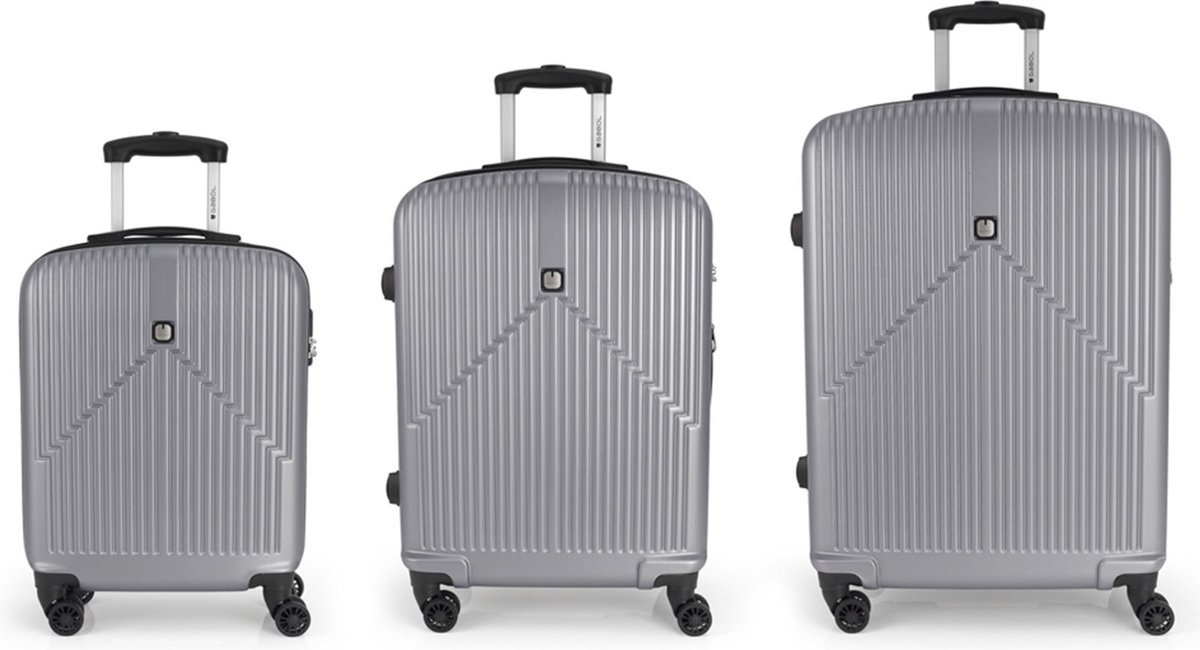 Gabol Alabama 4 Rollen Kofferset 3st. - Harde bagage - Combinatieslot - silver