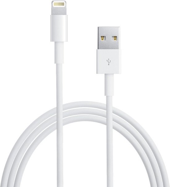 Witte Apple Lightning naar USB-kabel, 1 meter.