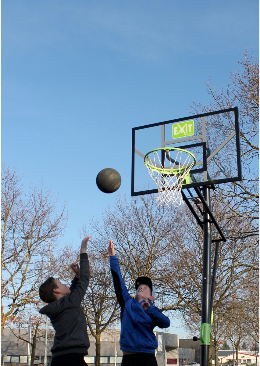 EXIT Galaxy verplaatsbaar basketbalbord op wielen - groen/zwart