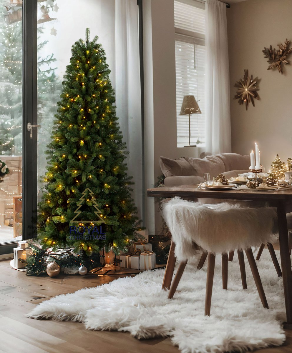 Royal Christmas -Smalle Kunstkerstboom met verlichting - Alaska Premium - 210cm met 250 LED-Lampjes – foto 7