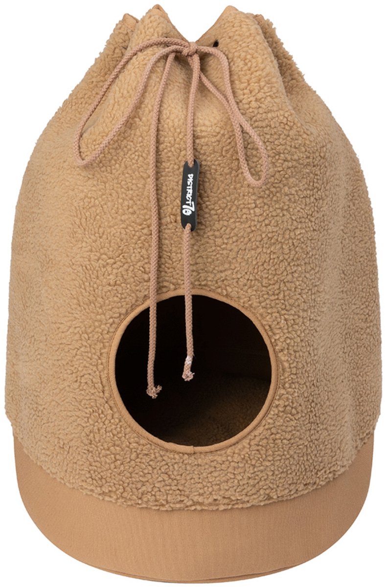 Bol.com District 70 CASA Teddy - Trendy kattenhuis van superzachte stof - Afmetingen 45 x 45 x 60 cm - Mokka aanbieding