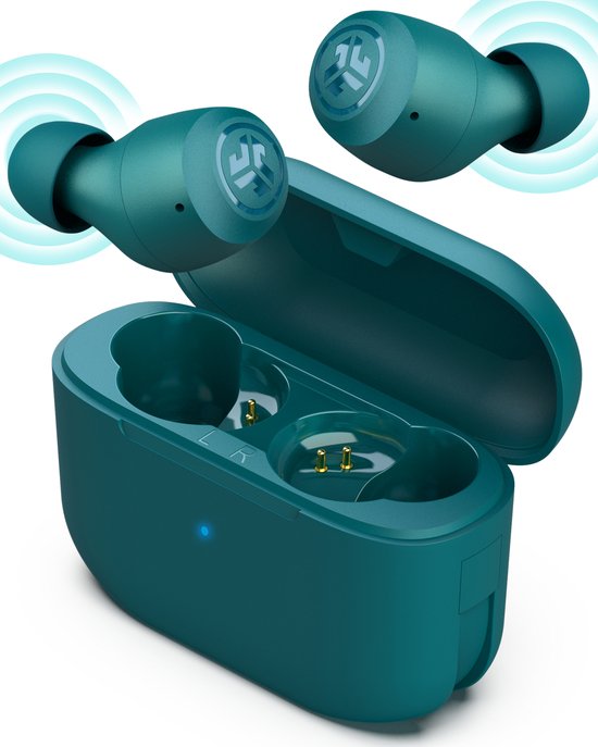JLab Go Pop Draadloze Oordopjes - Bluetooth Oortjes Draadloos - 35 uur Batterijduur - Be Aware Audio - Met Microfoon - Geschikt voor Android en Apple - Groen