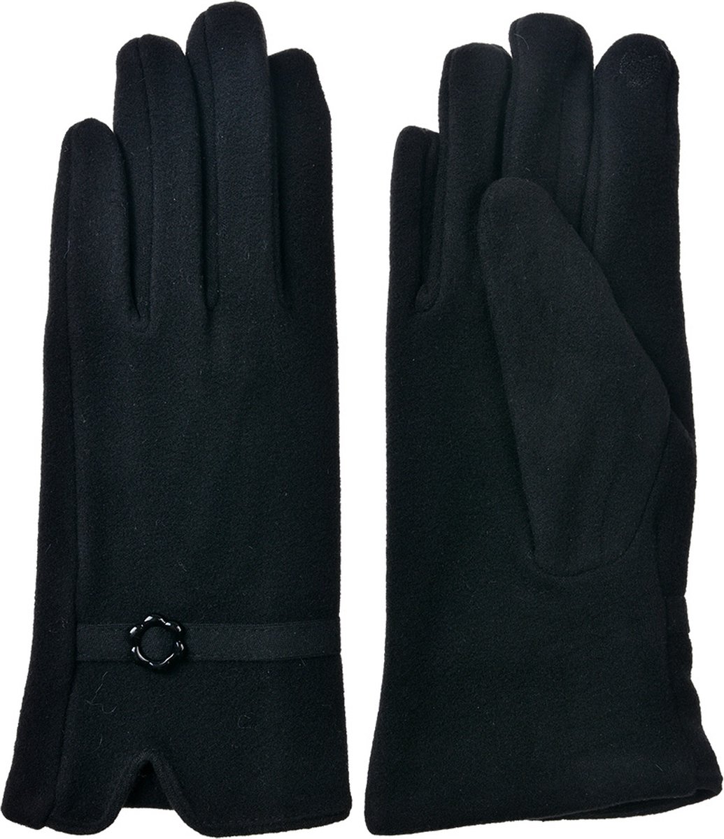 Clayre & Eef Handschoenen Winter 9x23 cm Zwart Polyester