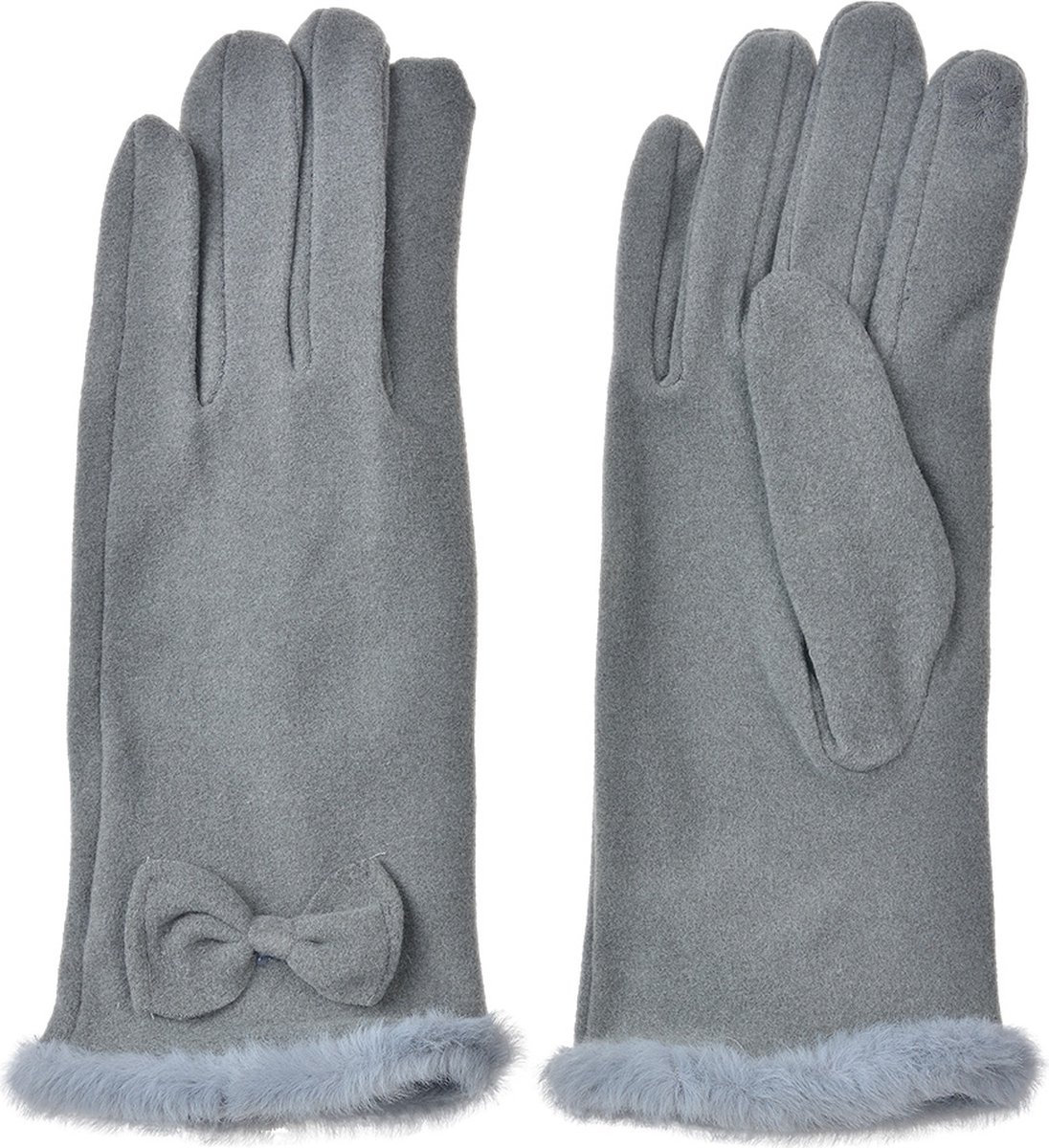 Clayre & Eef Handschoenen Winter 9x23 cm Grijs Polyester
