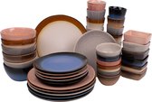 Bol.com 42 delige serviesset - 6 personen - meerkleurig - aardewerk - Earth style - Kade 171 - hip en trendy aanbieding