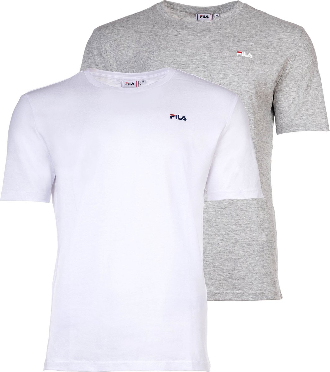 Fila Kurzarmshirt Brod Tee Double Pack Bright -Light Melange-XL Wit