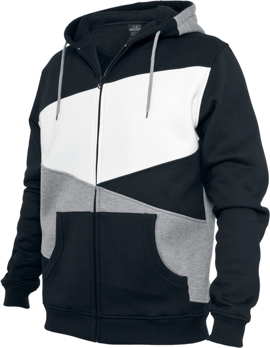 Urban Classics Zig Zag Zip Hoodie Heren Vest met capuchon XXL Zwart