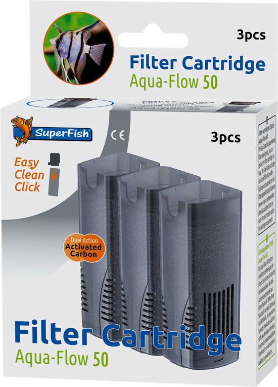 Foto: Superfish 50 aquaflow easy click cartridge aquariumfilter navulling 3 stuks