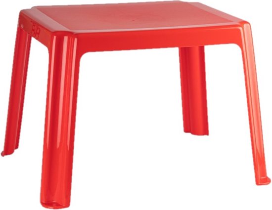 Table enfant plastique rouge 55 x 66 x 43 cm - Table enfant extérieur - Table d'appoint