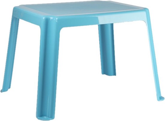 Foto: Kunststof kindertafel licht blauw 55 x 66 x 43 cm kindertafel buiten bijzettafel