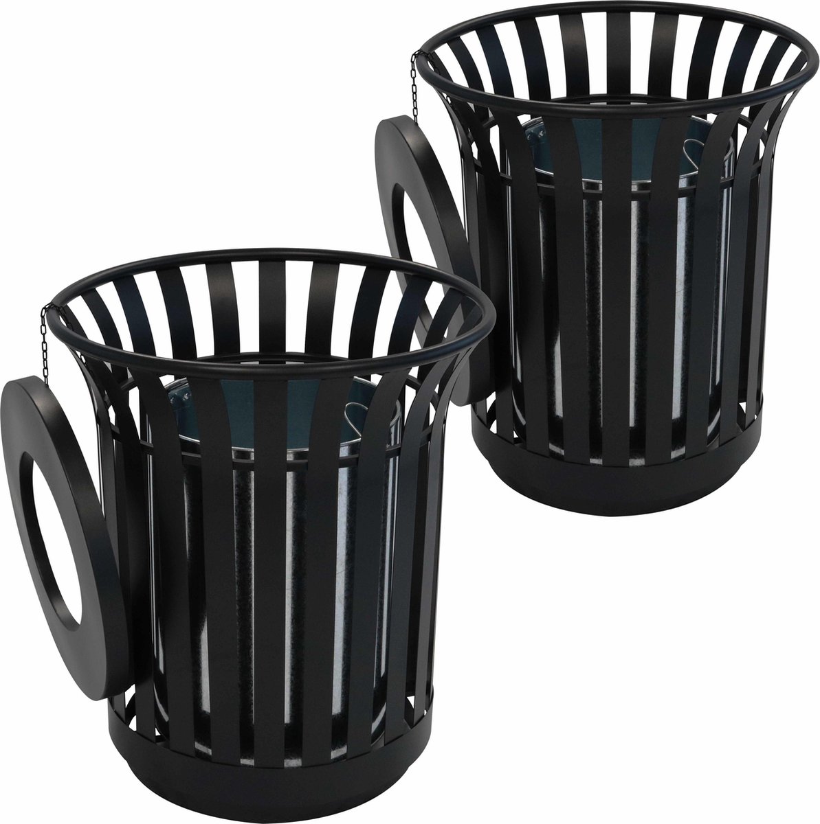 Goedkoopste Oviala - Set van 2 stalen buitenafvalbakken - 31L