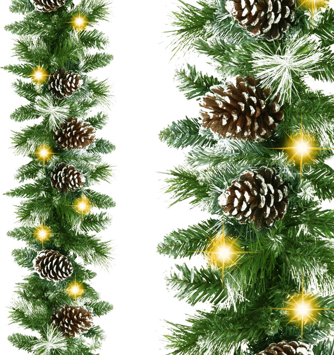 Springos Guirlande | Kerstslinger | Warm Wit | 50 LED | 280 CM – foto 4