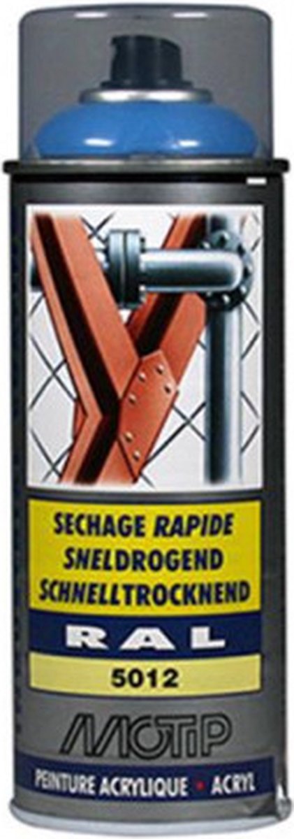 Motip industrial acryllak hoogglans RAL 5012 lichtblauw - 400 ml