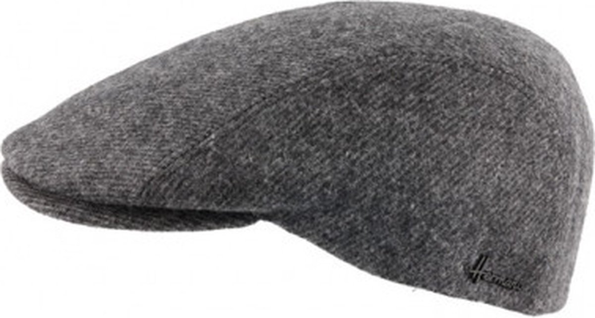 Herman Casquette plate laine une avec caches-oreilles Grijs 55