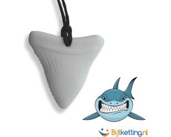 Bijtketting Kauwketting Haai | Stoere Haaientand Wit