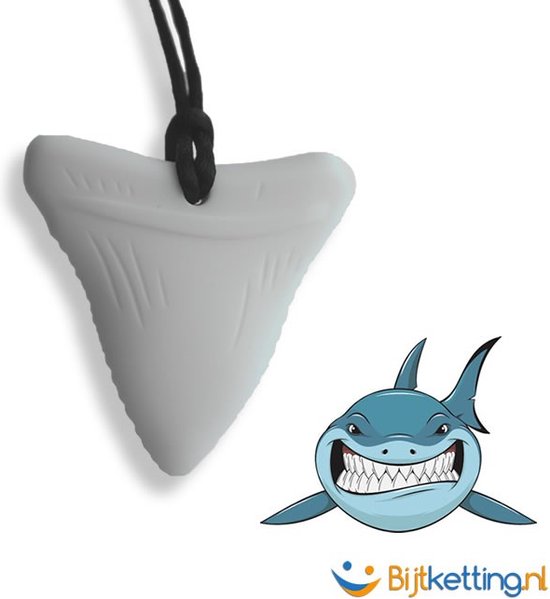 Bijtketting Kauwketting Haai | Stoere Haaientand Wit